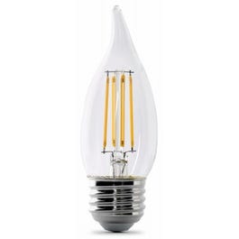 LED Chandelier Light Bulbs, Flame Tip, Soft White, 300 Lumens, 3.3-Watts, 2-Pk.