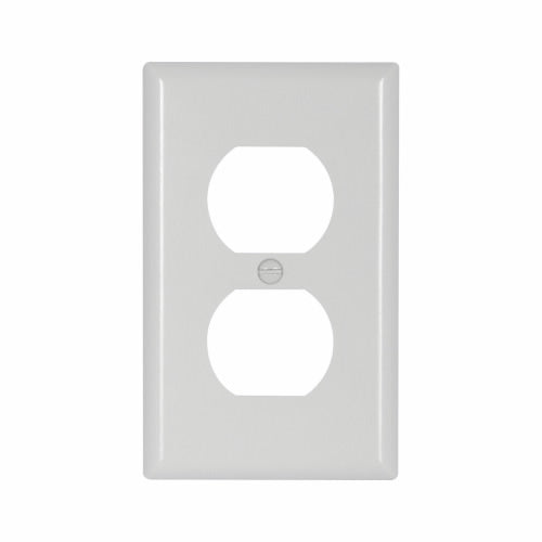 Eaton Cooper Wiring Duplex Receptacle Wallplate, White 1 Gang (White, 1 Gang)