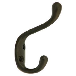 Hat & Coat Hook, Heavy-Duty, Oil-Rubbed Bronze, Holds 75-Lbs. -  Williamston, NC - Riverbank Building Supply